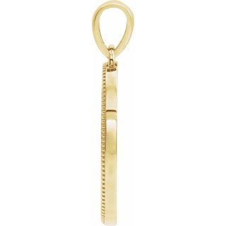 14K Yellow 20.9x13.61 mm Oval Cross Medal
