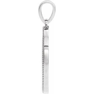 Platinum 20.9x13.61 mm Oval Cross Medal