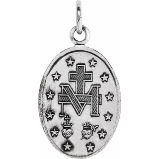 Sterling Silver 30x20 mm Oval Miraculous Medal Only