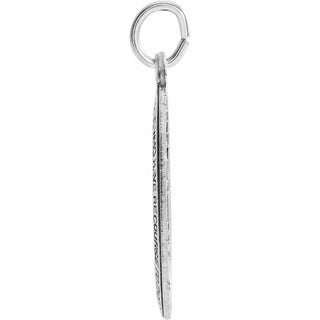 14K White 15x11 mm Oval Miraculous Medal