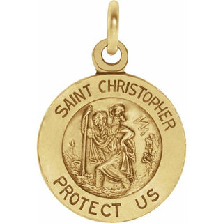 14K Yellow 12 mm Saint Christopher Medal