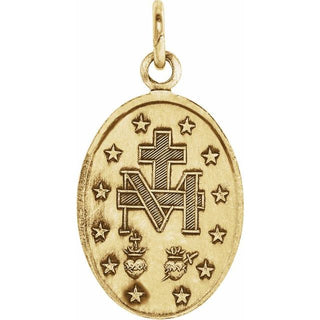 14K Yellow 12x8 mm Oval Miraculous Medal