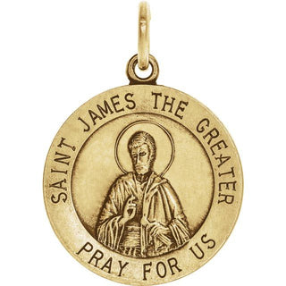 14K Yellow 18 mm Saint James Medal