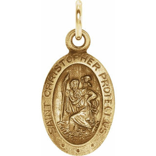 14K Yellow 12x9 mm Oval Saint Christopher Medal
