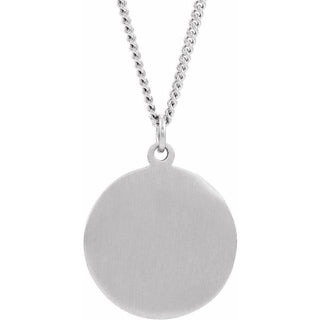 Sterling Silver 18 mm Our Lady of Mount Carmel Medal 18" Necklace