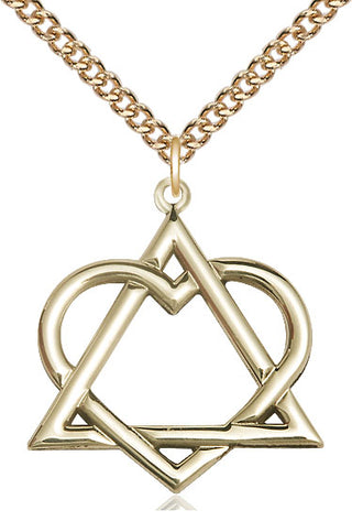 14kt Gold Filled Adoption Heart Medal Catholic Jewelry