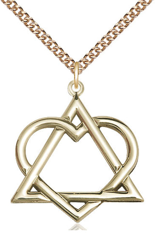 14kt Gold Adoption Heart Medal