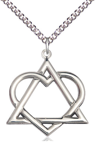 Sterling Silver Adoption Heart Medal Catholic Jewelry
