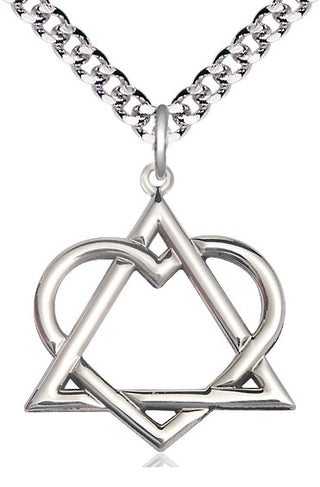 Sterling Silver Adoption Heart Medal Catholic Jewelry