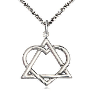 Sterling Silver Adoption Heart Medal Catholic Jewelry