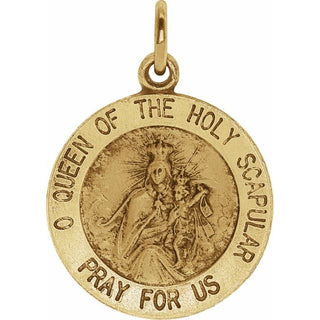 14K Yellow 15 mm Round Scapular Medal