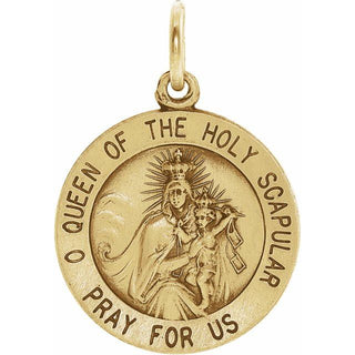14K Yellow 18 mm Round Scapular Medal