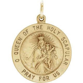 14K Yellow 22 mm Round Scapular Medal