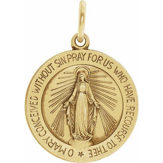 14K Yellow 18 mm Miraculous Medal