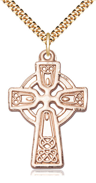 14kt Gold Filled Celtic Cross Medal Catholic Jewelry