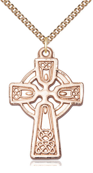14kt Gold Filled Celtic Cross Medal Catholic Jewelry