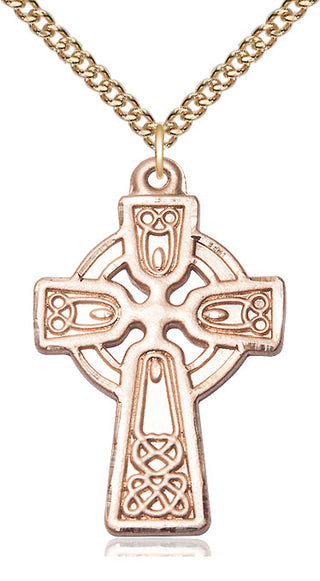 14kt Gold Filled Celtic Cross Medal Catholic Jewelry