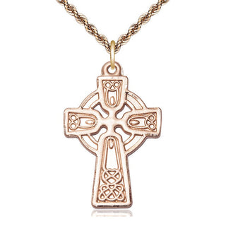 14kt Gold Filled Celtic Cross Medal Catholic Jewelry