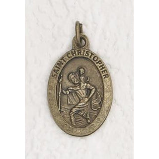 Bulk 1 inch Premium Saint Christopher Medals in Brass Tone - 2 options