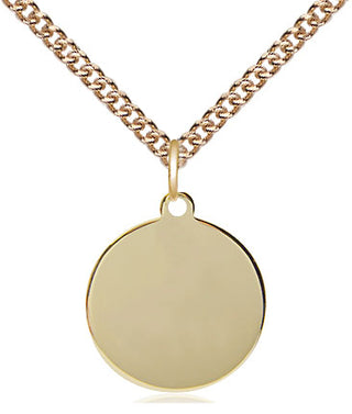 14kt Gold Filled Plain Disc Medal Religious and Catholic Jewelry
