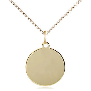 14kt Gold Plain Disc Medal