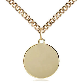 14kt Gold Plain Disc Medal