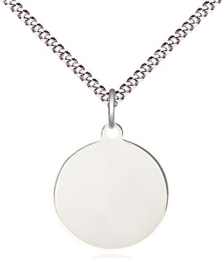 Sterling Silver Plain Disc Medal Religious and Catholic Jewelry