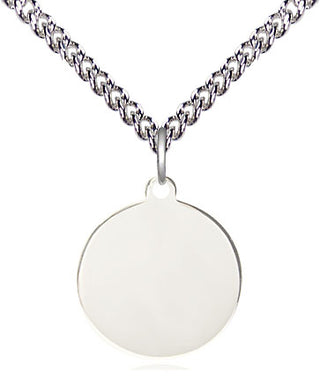 Sterling Silver Plain Disc Medal Religious and Catholic Jewelry