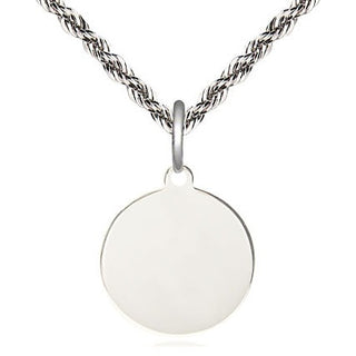 Sterling Silver Plain Disc Medal Religious and Catholic Jewelry