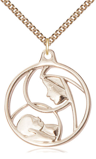 14kt Gold Filled Madonna & Child Medal Catholic Jewelry