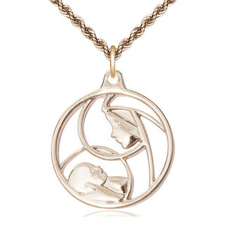 14kt Gold Filled Madonna & Child Medal Catholic Jewelry