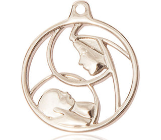 14kt Gold Madonna & Child Medal