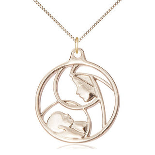 14kt Gold Madonna & Child Medal