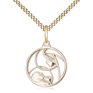 14kt Gold Filled Madonna & Child Medal Religious Jewelry