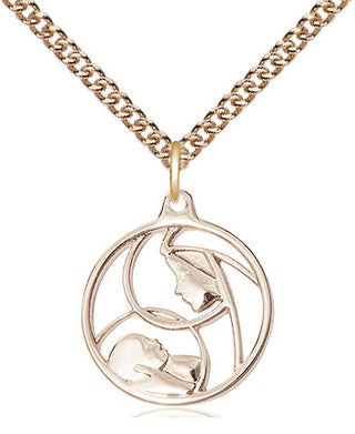14kt Gold Filled Madonna & Child Medal Religious Jewelry