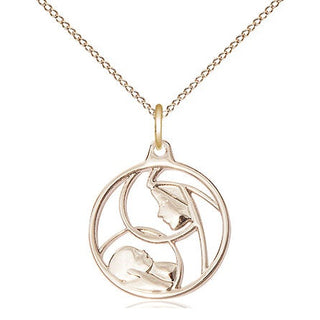 14kt Gold Madonna & Child Medal