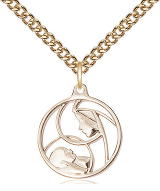 14kt Gold Madonna & Child Medal