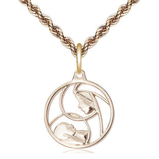 14kt Gold Madonna & Child Medal
