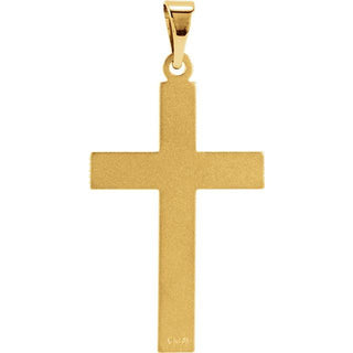 14K Yellow 21.5x12 mm Cross Pendant