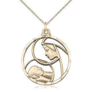 14kt Gold Filled Madonna & Child Medal Catholic Jewelry