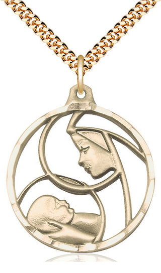 14kt Gold Filled Madonna & Child Medal Catholic Jewelry