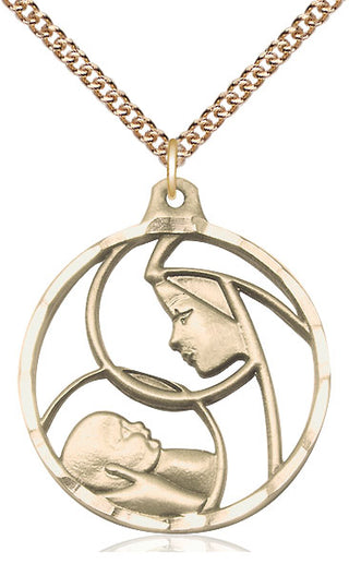 14kt Gold Filled Madonna & Child Medal Catholic Jewelry