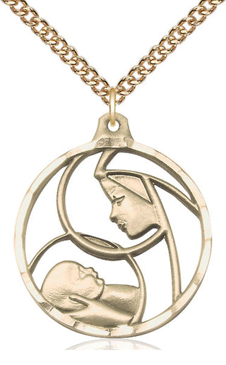 14kt Gold Filled Madonna & Child Medal Catholic Jewelry