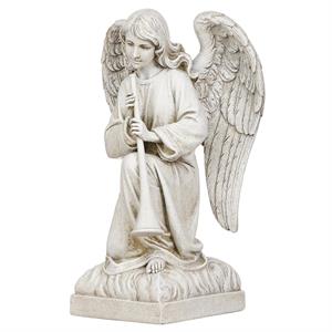 13.25-Inch Angel With Trumpet Kneeling - Garden Statue - View 2