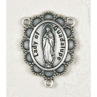 Bulk Our Lady of Guadalupe 3/4 inch Silver tone Rosary Center