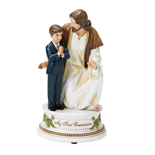 7.25-Inch Musical Jesus With Boy Communion