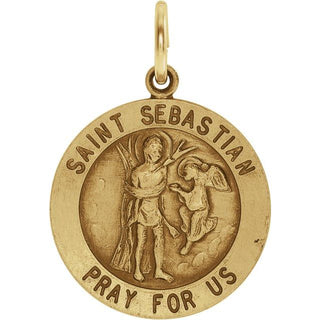 14K Yellow 18 mm Round Saint Sebastian Medal