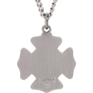Sterling Silver 25 mm St. Florian Medal 24" Necklace