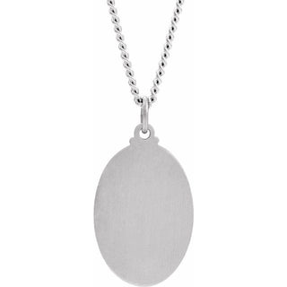 Sterling Silver 25x18 mm St. Joseph 24" Necklace 