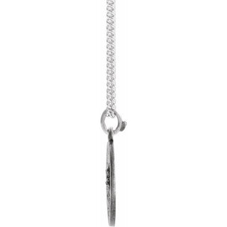 Sterling Silver 15 mm Round Our Lady of Perpetual Help 18" Necklace